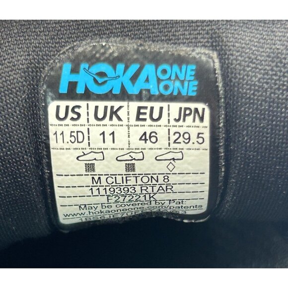 Hoka One One Men's Teal Aquarelle Clifton 8 Running Athletic Shoes Sz 11.5D 3021 - Picture 9 of 16